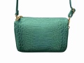 Leather bag with zipper Croco <br> Genuine leather from Ital